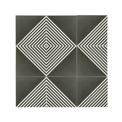 Nomad Black & White Ceramic Tile-Main Inventory-All Products,Patterns,Under 10-Riad Tile