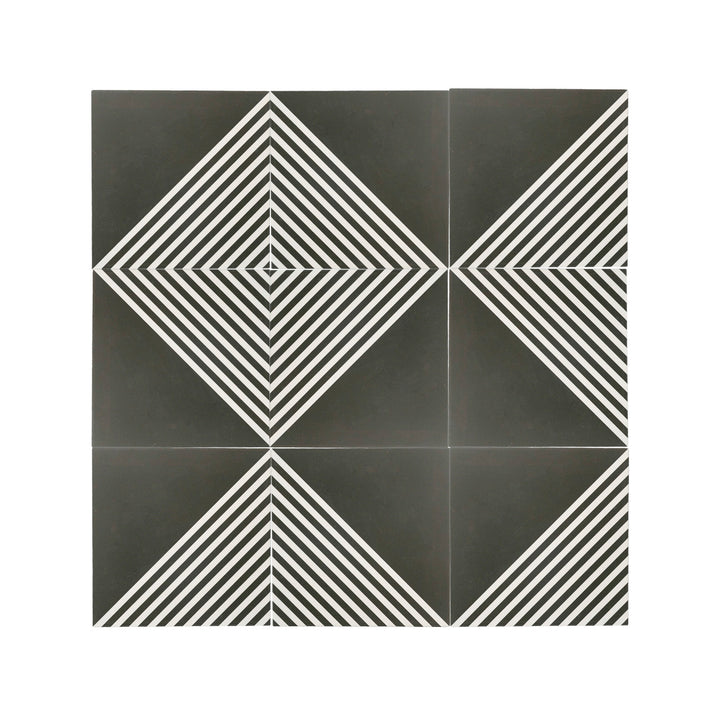 Nomad Black & White Ceramic Tile-Main Inventory-All Products,Patterns,Under 10-Riad Tile