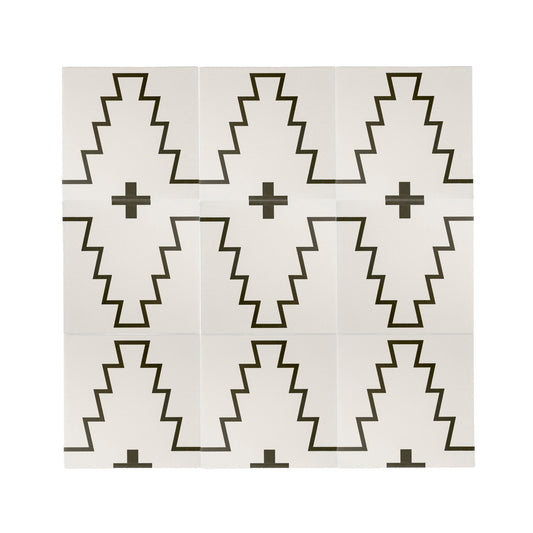 Santa Fe White & Black Ceramic Tile-Main Inventory-All Products,Patterns,Under 10-Riad Tile