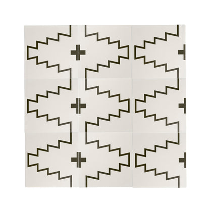 Santa Fe White & Black Ceramic Tile-Main Inventory-All Products,Patterns,Under 10-Riad Tile
