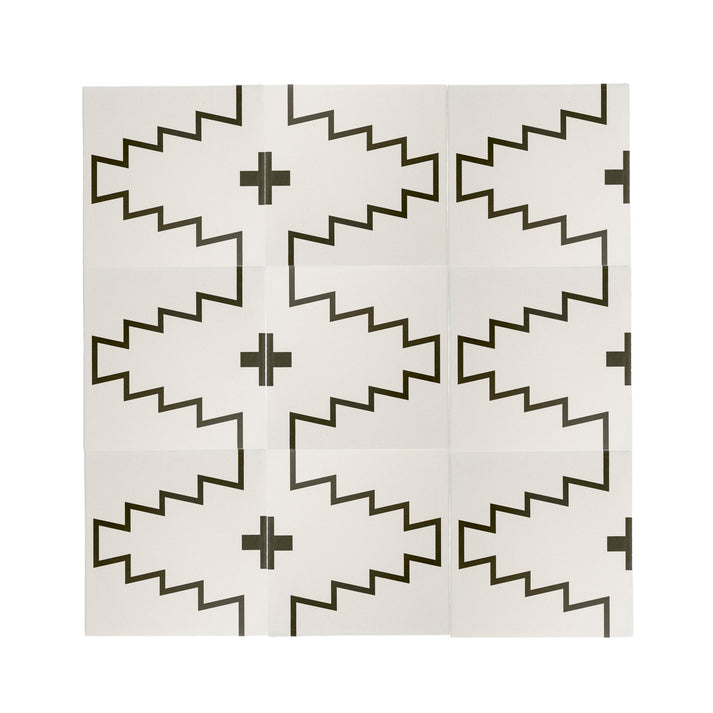 Santa Fe White & Black Ceramic Tile-Main Inventory-All Products,Patterns,Under 10-Riad Tile