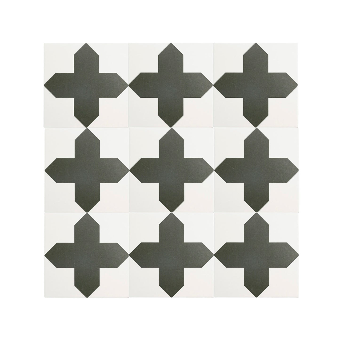 Star and Cross Black & White Ceramic Tile-Main Inventory-All Products,Patterns,Under 10-Riad Tile
