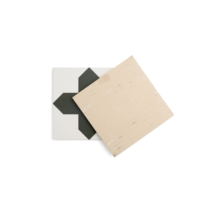 Star and Cross Black & White Ceramic Tile-Main Inventory-All Products,Patterns,Under 10-Riad Tile