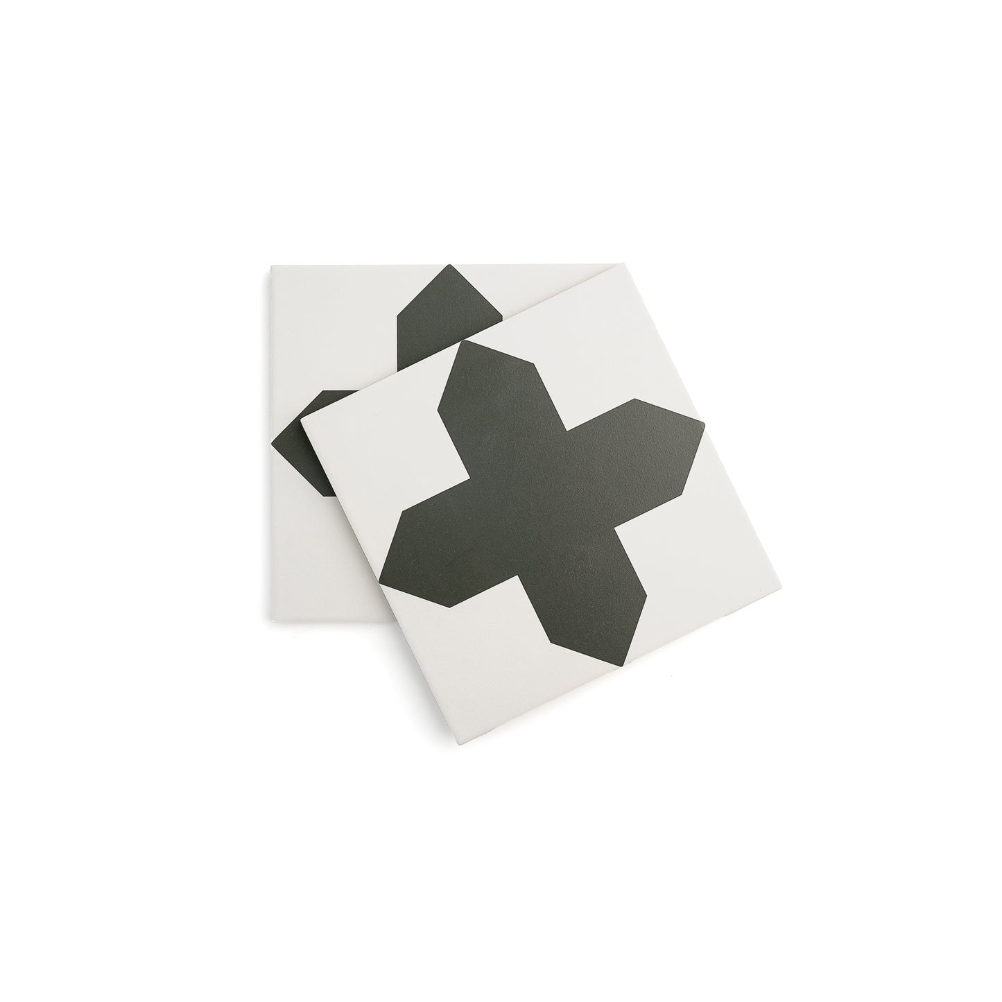 Star and Cross Black & White Ceramic Tile-Main Inventory-All Products,Patterns,Under 10-Riad Tile