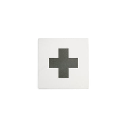 Sample: Swiss Cross Black & White Ceramic Tile (1 sample piece)-Sample-Sample-Riad Tile