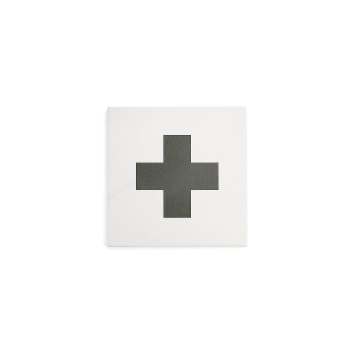Sample: Swiss Cross Black & White Ceramic Tile (1 sample piece)-Sample-Sample-Riad Tile