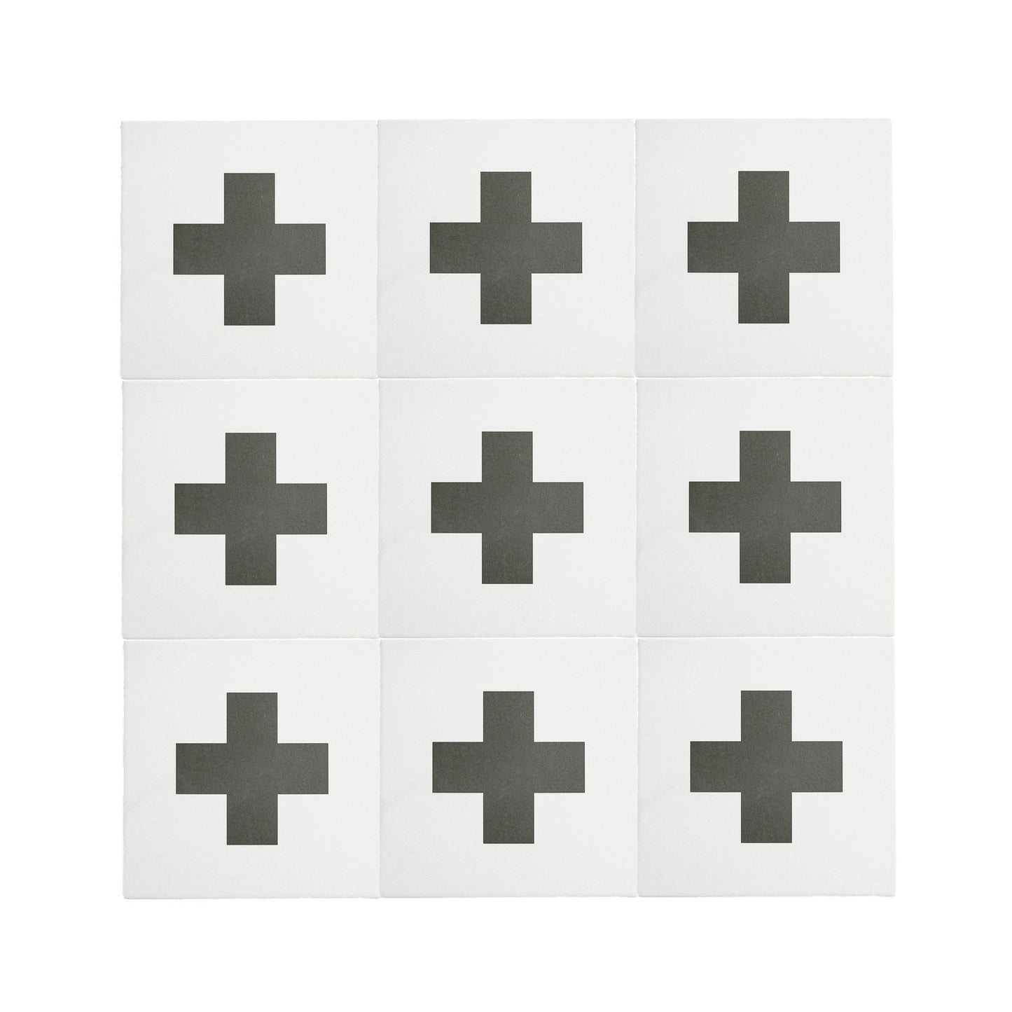 Swiss Cross Black & White Ceramic Tile-Main Inventory-All Products,Patterns,Under 10-Riad Tile