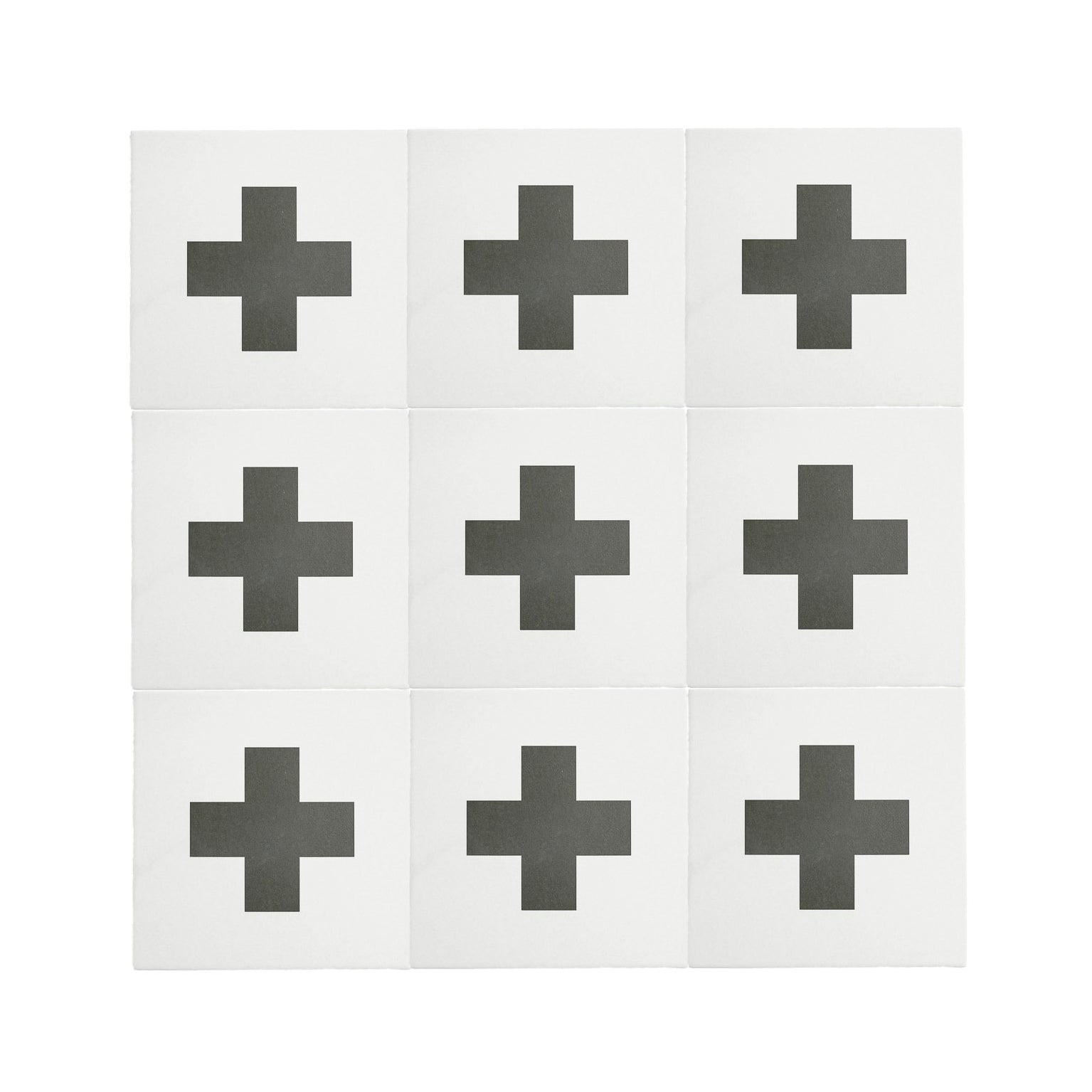 Swiss Cross Black & White Ceramic Tile-Main Inventory-All Products,Patterns,Under 10-Riad Tile