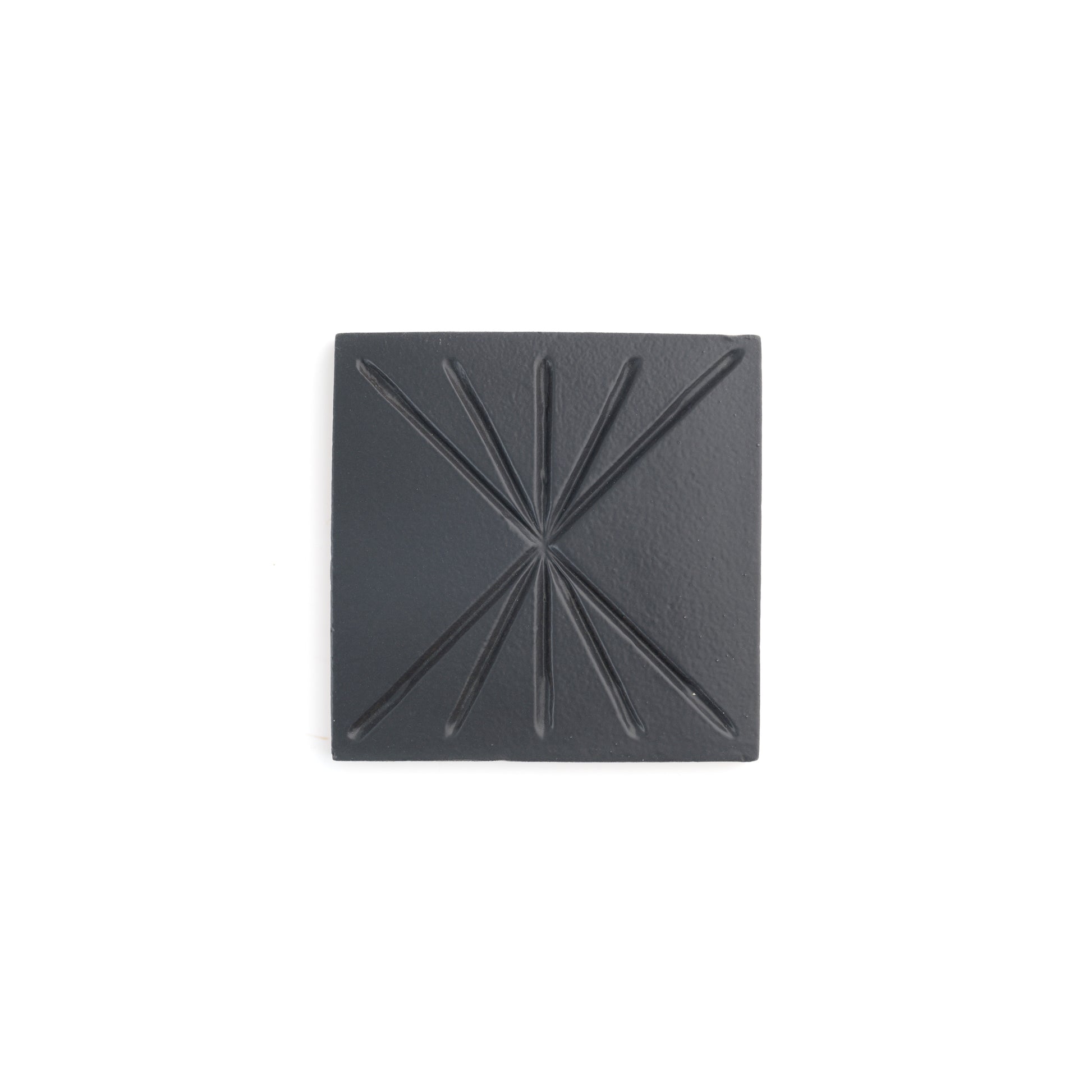 Sample: Tepoz Black 6x6 Dimensional Relief Artisan Ceramic Tile (1 sample piece)-Sample-Sample-Riad Tile
