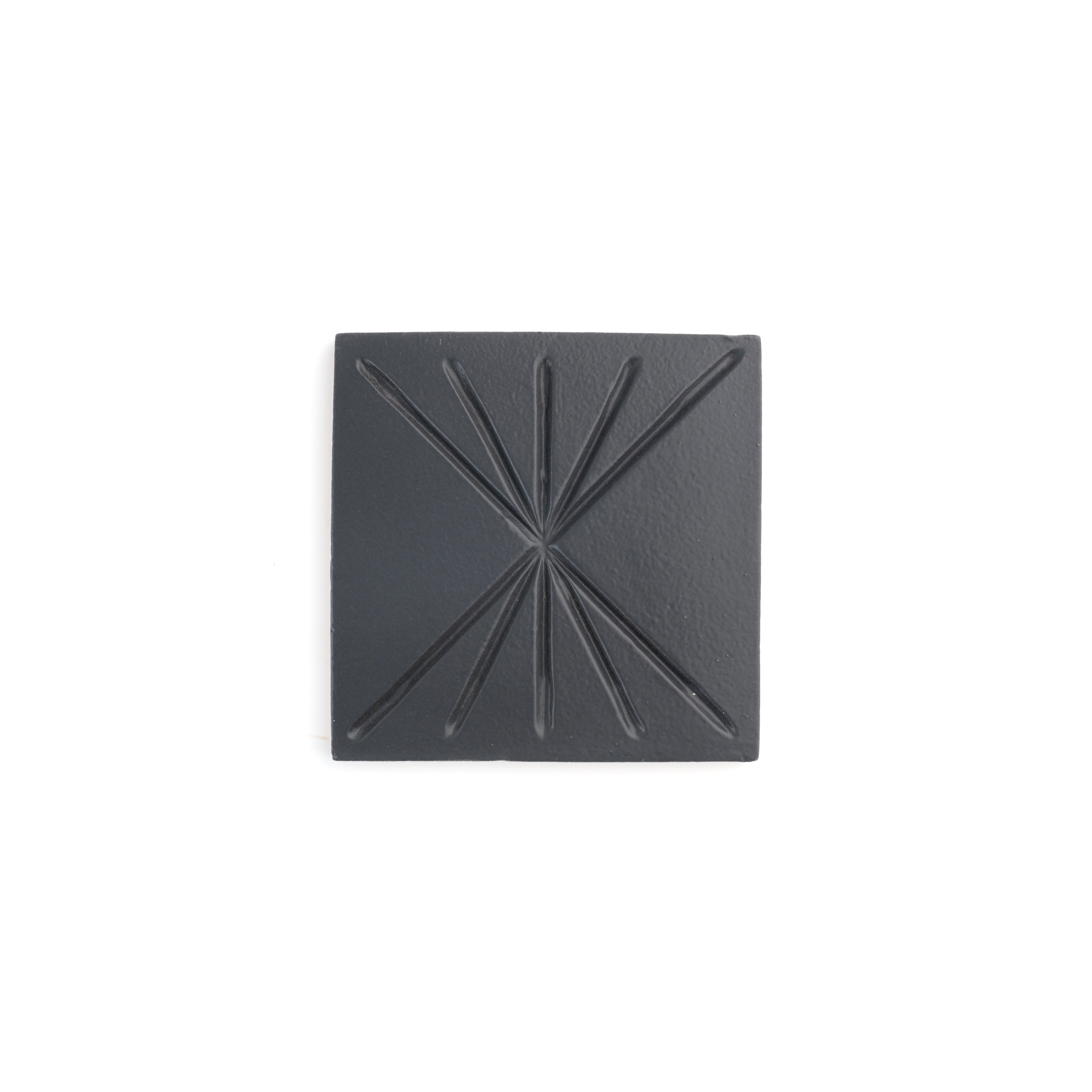 Tepoz Black 6x6 Dimensional Relief Artisan Ceramic Tile