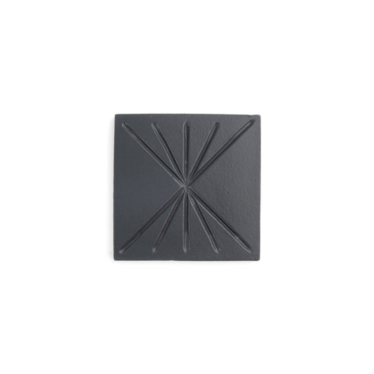 Sample: Tepoz Black 6x6 Dimensional Relief Artisan Ceramic Tile (1 sample piece)-Sample-Sample-Riad Tile