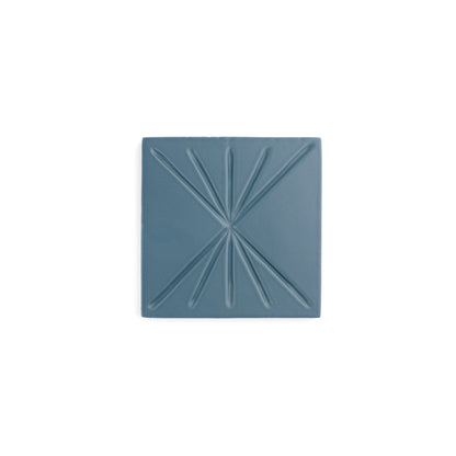 Sample: Tepoz Blue 6x6 Dimensional Relief Artisan Ceramic Tile (1 sample)-Sample-Sample-Riad Tile