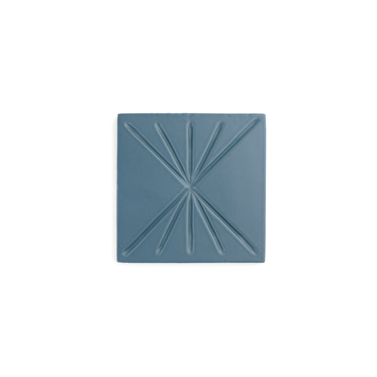 Sample: Tepoz Blue 6x6 Dimensional Relief Artisan Ceramic Tile (1 sample)-Sample-Sample-Riad Tile