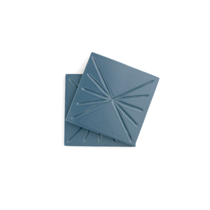 Tepoz Blue 6x6 Dimensional Relief Artisan Ceramic Tile-Main Inventory-All Products,Patterns-Riad Tile