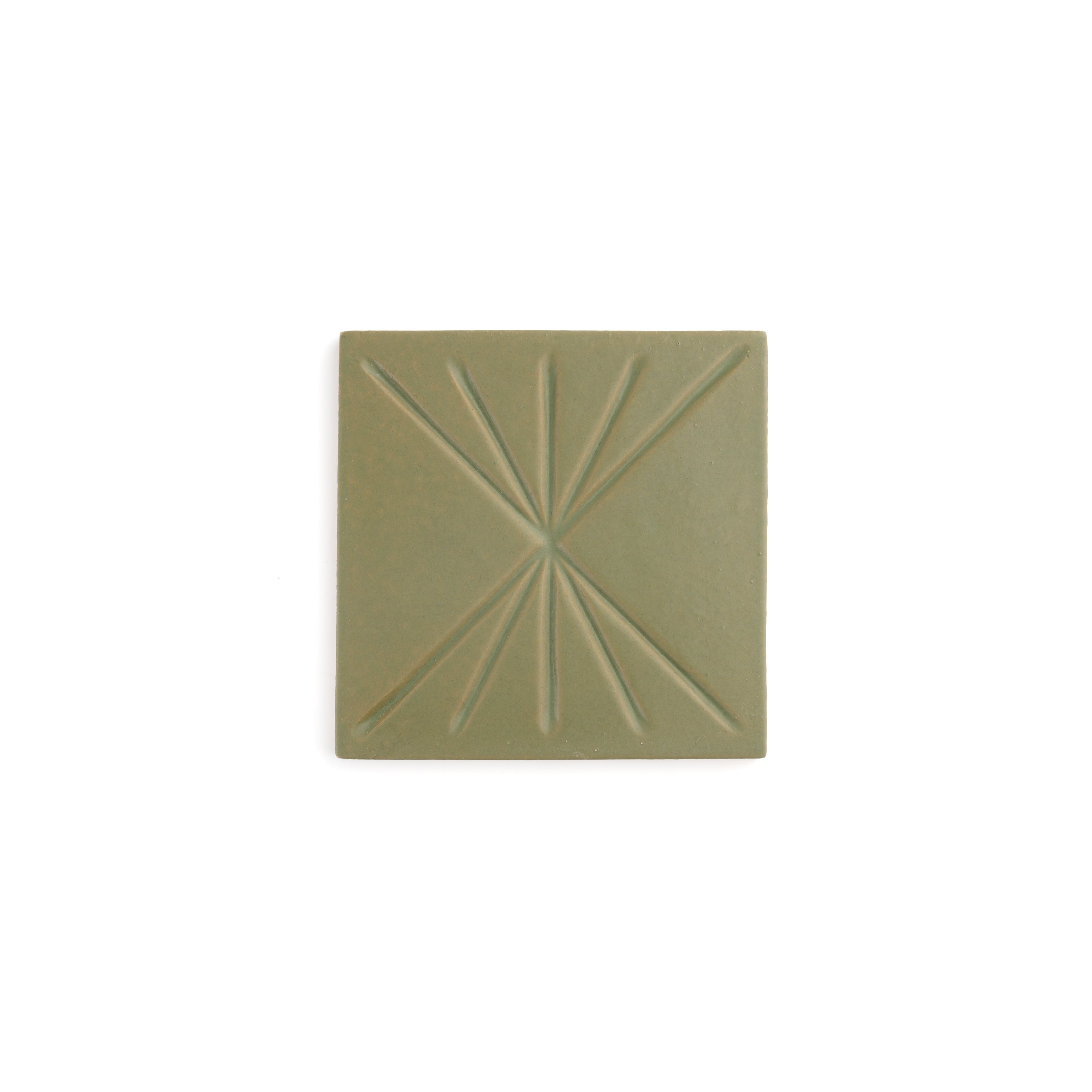 Tepoz Green 6x6 Dimensional Relief Artisan Ceramic Tile