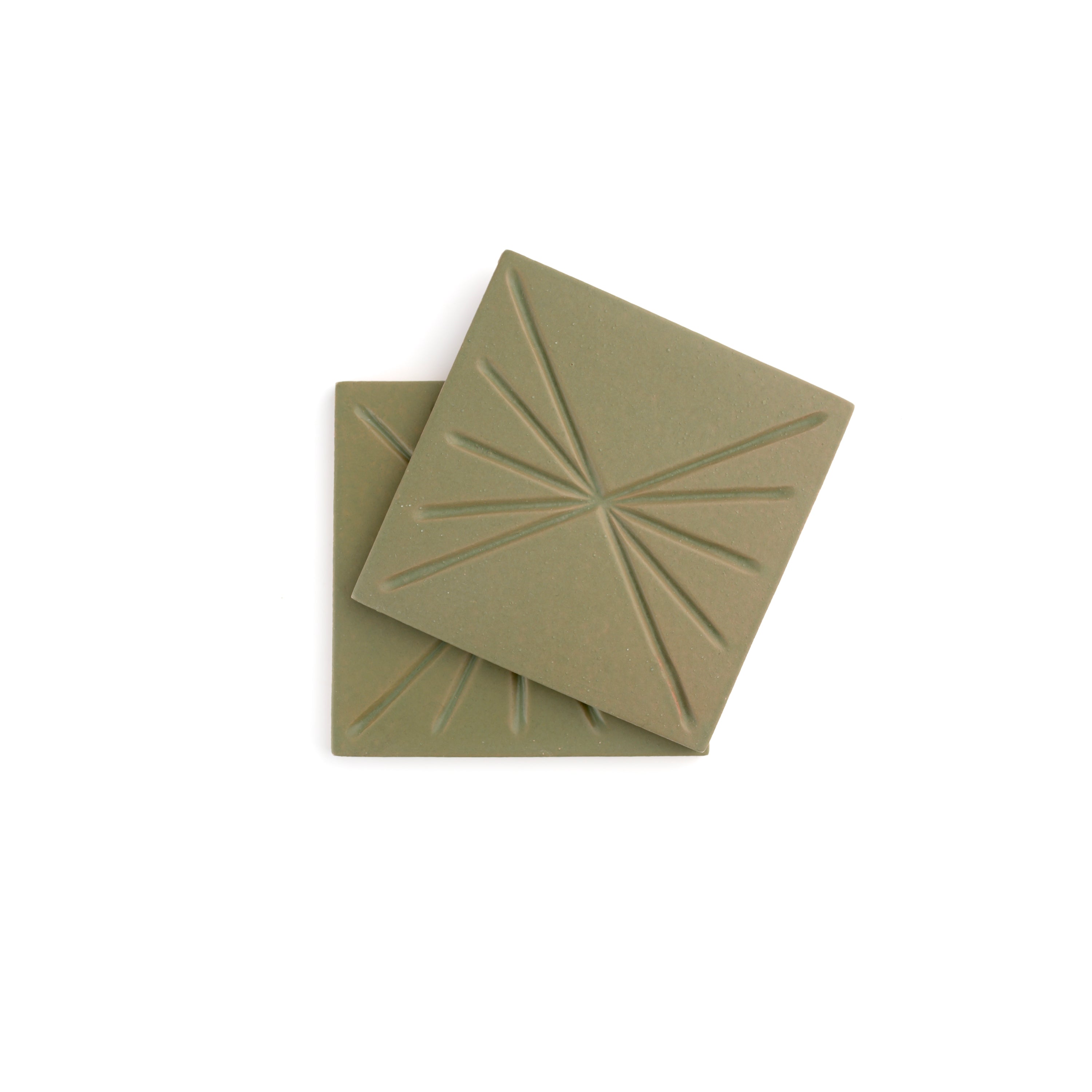 Tepoz Green 6x6 Dimensional Relief Artisan Ceramic Tile