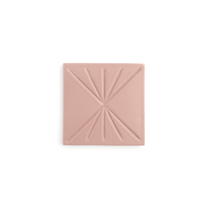 Sample: Tepoz Pink 6x6 Dimensional Relief Artisan Ceramic Tile (1 sample)-Sample-Sample-Riad Tile