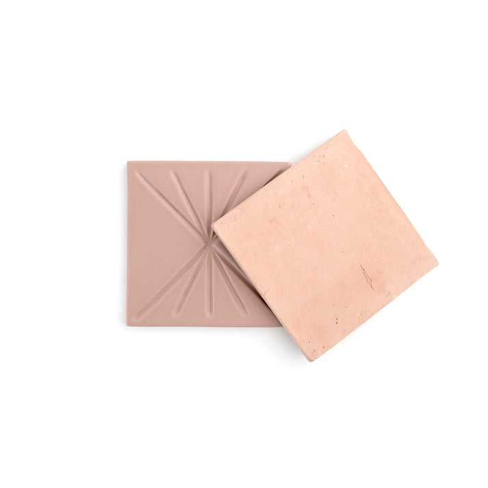 Tepoz Pink 6x6 Dimensional Relief Artisan Ceramic Tile-Main Inventory-All Products,Patterns-Riad Tile
