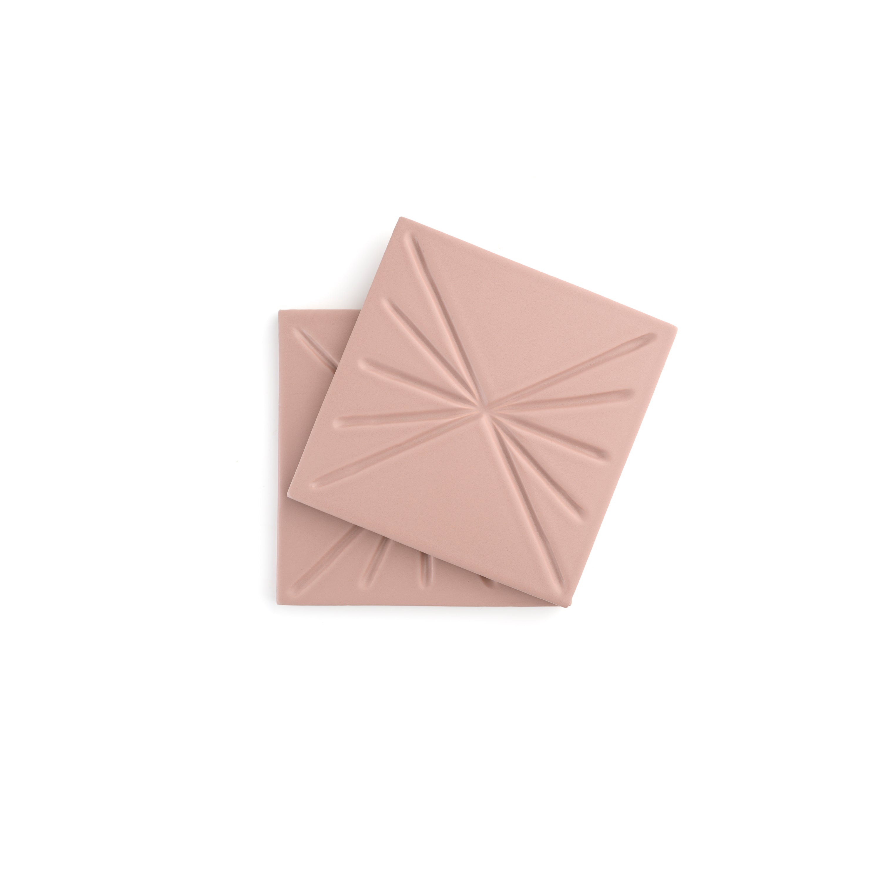 Tepoz Pink 6x6 Dimensional Relief Artisan Ceramic Tile