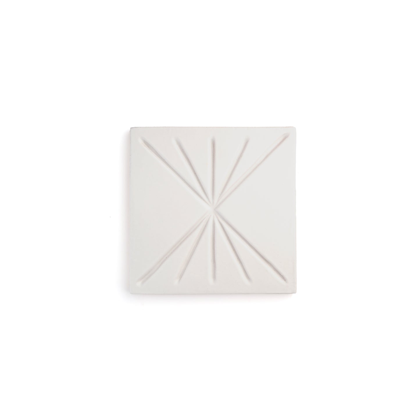 Sample: Tepoz White 6x6 Dimensional Relief Artisan Ceramic Tile (1 sample)-Sample-Sample-Riad Tile