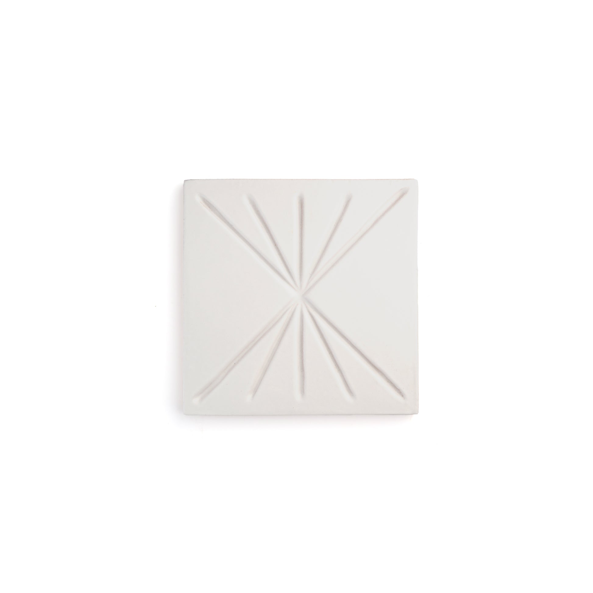 Sample: Tepoz White 6x6 Dimensional Relief Artisan Ceramic Tile (1 sample)-Sample-Sample-Riad Tile