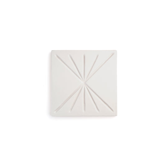 Sample: Tepoz White 6x6 Dimensional Relief Artisan Ceramic Tile (1 sample)-Sample-Sample-Riad Tile