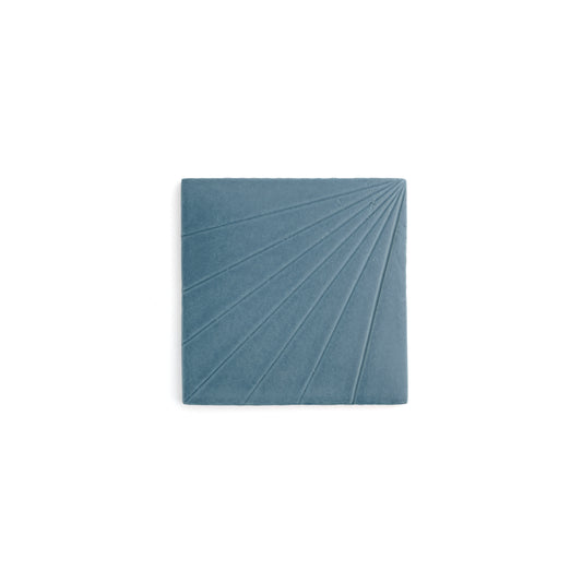 Sample: Tulum Blue 6x6 Dimensional Relief Artisan Ceramic Tile (1 sample)-Sample-Sample-Riad Tile