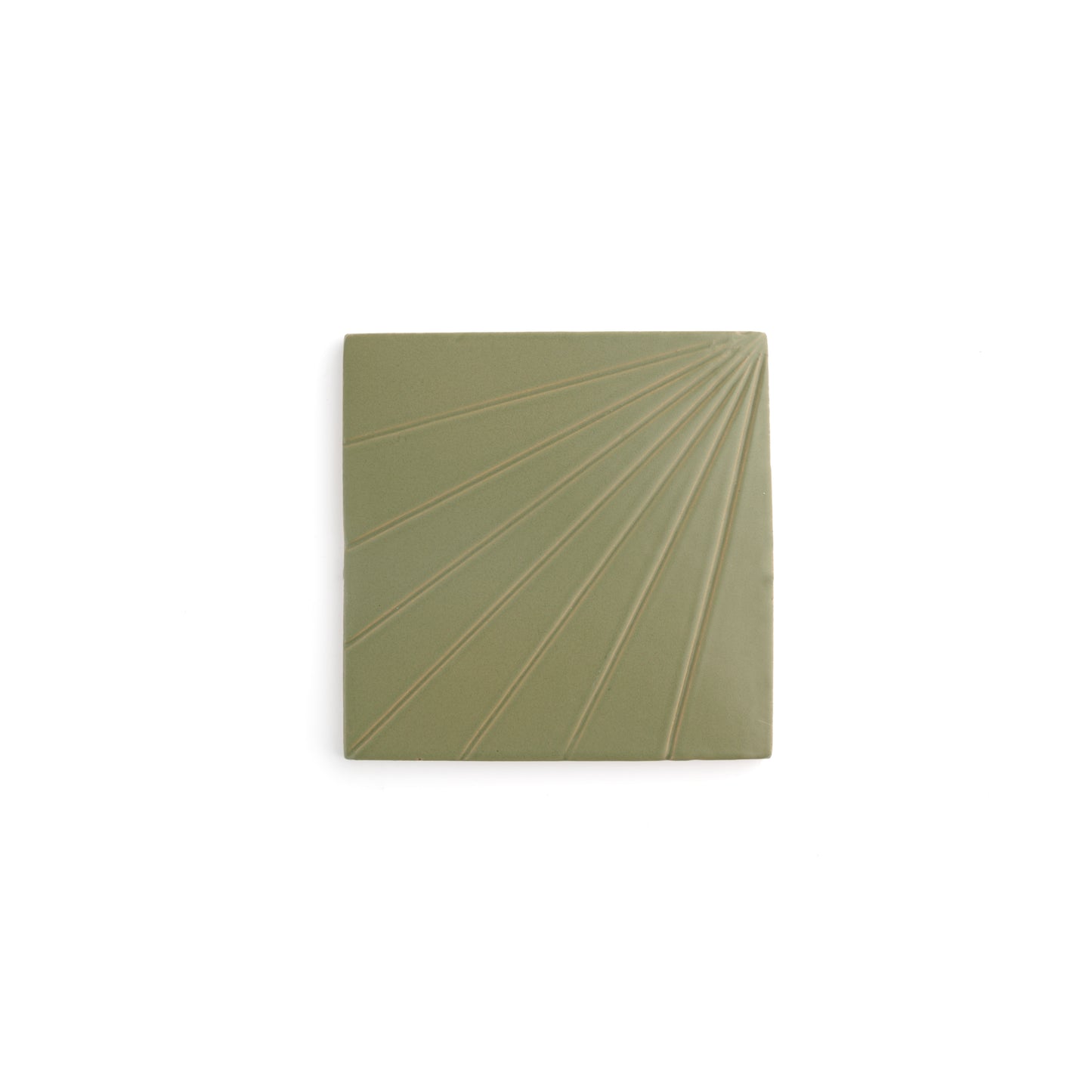 Sample: Tulum Green 6x6 Dimensional Relief Artisan Ceramic Tile (1 sample)-Sample-Sample-Riad Tile