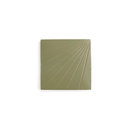 Sample: Tulum Green 6x6 Dimensional Relief Artisan Ceramic Tile (1 sample)-Sample-Sample-Riad Tile