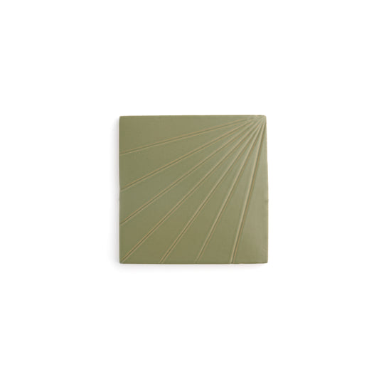 Sample: Tulum Green 6x6 Dimensional Relief Artisan Ceramic Tile (1 sample)-Sample-Sample-Riad Tile