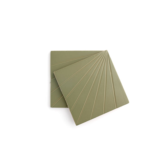 Tulum Green 6x6 Dimensional Relief Artisan Ceramic Tile-Main Inventory-All Products,Patterns-Riad Tile