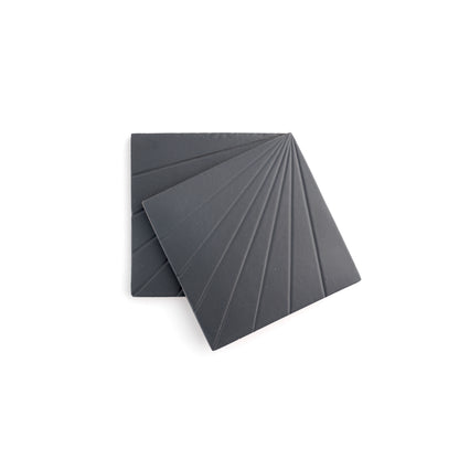 Tulum Black 6x6 Dimensional Relief Artisan Ceramic Tile-Main Inventory-All Products,Patterns-Riad Tile