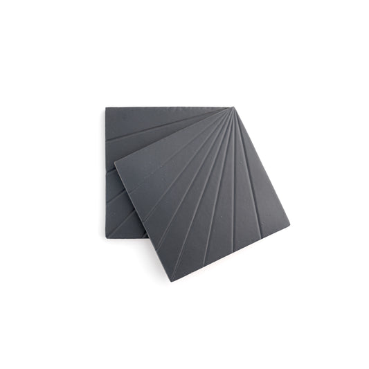 Tulum Black 6x6 Dimensional Relief Artisan Ceramic Tile-Main Inventory-All Products,Patterns-Riad Tile