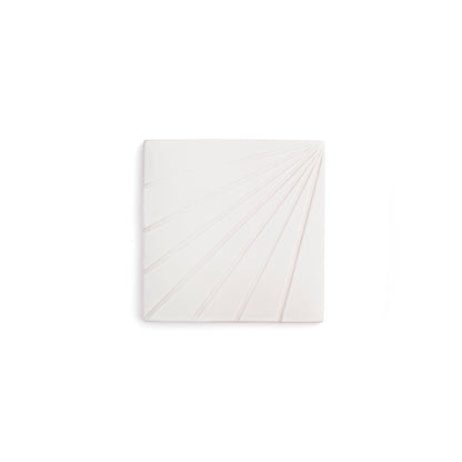 Sample: Tulum White 6x6 Dimensional Relief Artisan Ceramic Tile (1 sample)-Sample-Sample-Riad Tile