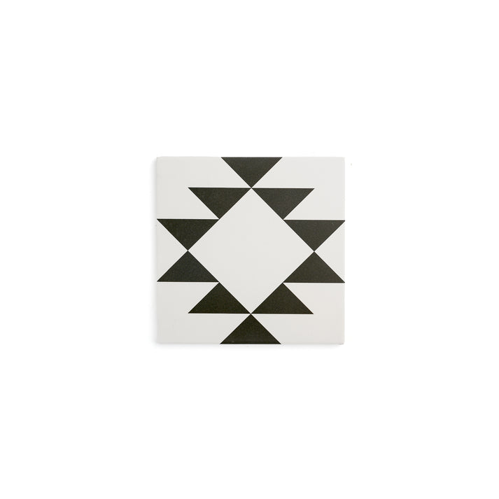 Sample: Western White & Black Ceramic Tile (1 sample piece)-Sample-Sample-Riad Tile