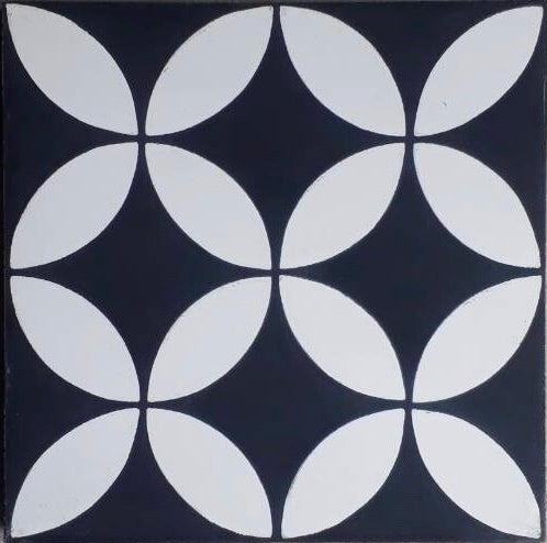 Sample: Circulos Black Cement Tile-Sample-Sample-Riad Tile