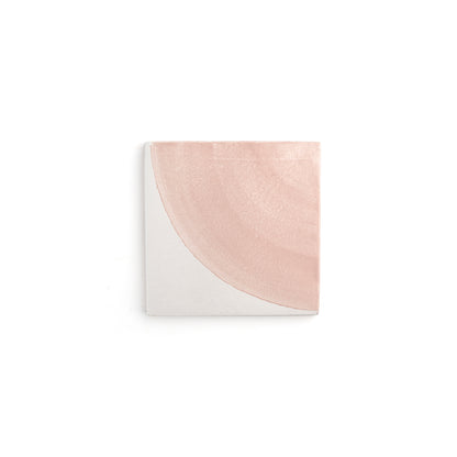 Sample: Crest Pink 6x6 Artisan Hand Painted Ceramic Tile (1 sample)-Sample-Sample-Riad Tile
