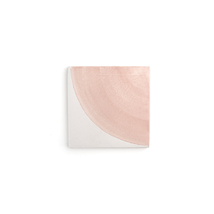 Sample: Crest Pink 6x6 Artisan Hand Painted Ceramic Tile (1 sample)-Sample-Sample-Riad Tile