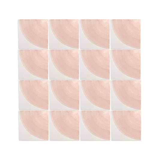 Crest Pink 6x6 Artisan Hand Painted Ceramic Tile-Main Inventory-All Products,Patterns-Riad Tile