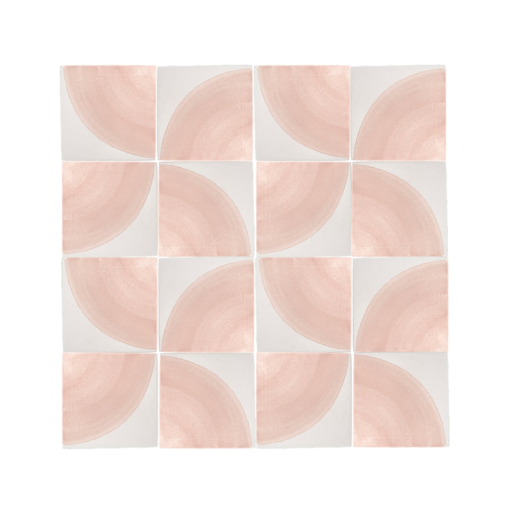 Crest Pink 6x6 Artisan Hand Painted Ceramic Tile-Main Inventory-All Products,Patterns-Riad Tile