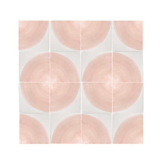Crest Pink 6x6 Artisan Hand Painted Ceramic Tile-Main Inventory-All Products,Patterns-Riad Tile