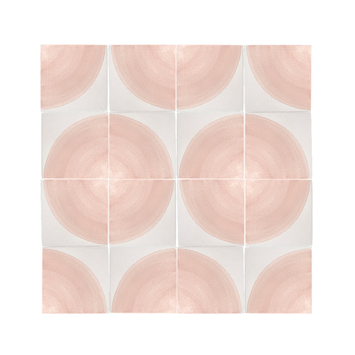 Crest Pink 6x6 Artisan Hand Painted Ceramic Tile-Main Inventory-All Products,Patterns-Riad Tile
