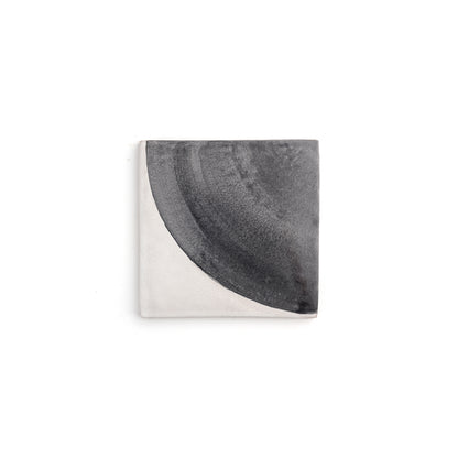 Sample: Crest Black 6x6 Hand Painted Artisan Ceramic Tile (1 sample)-Sample-Sample-Riad Tile