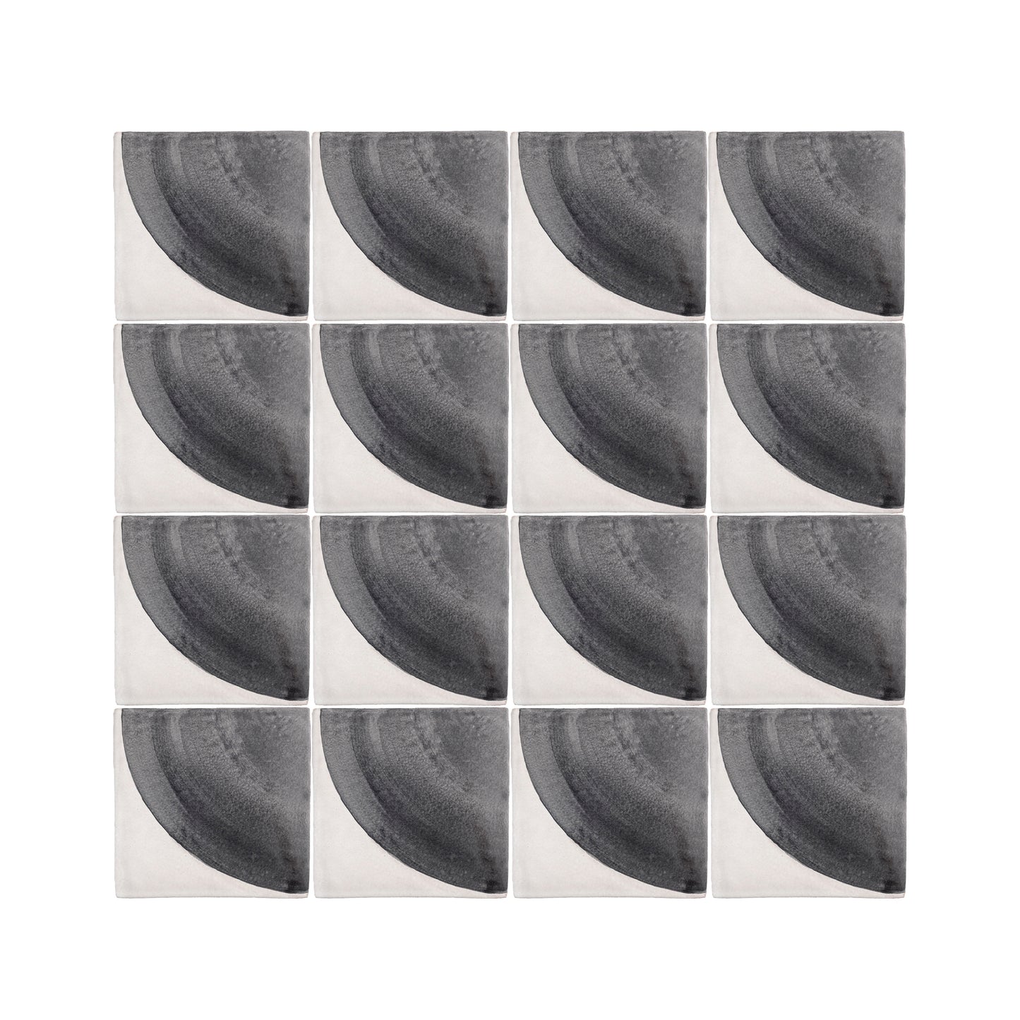 Crest Black 6x6 Hand Painted Artisan Ceramic Tile-Main Inventory-All Products,Patterns-Riad Tile