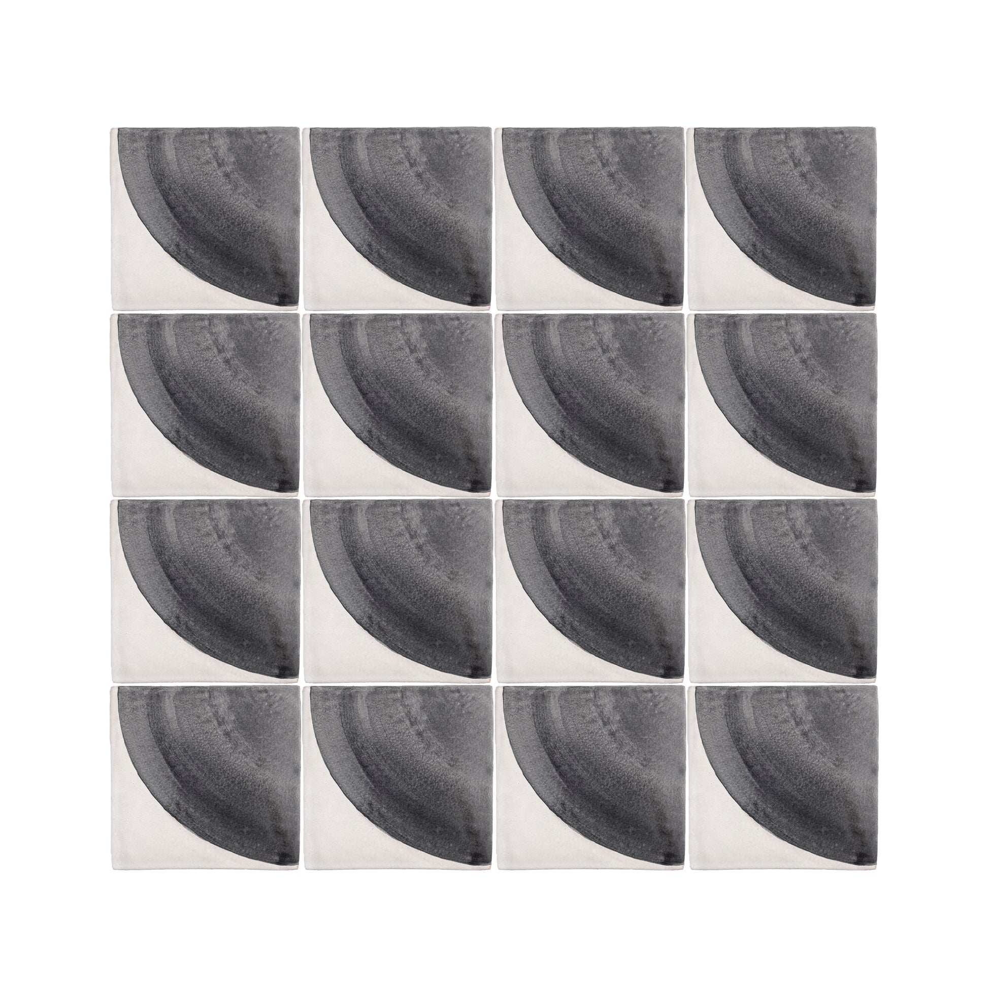 Crest Black 6x6 Hand Painted Artisan Ceramic Tile-Main Inventory-All Products,Patterns-Riad Tile