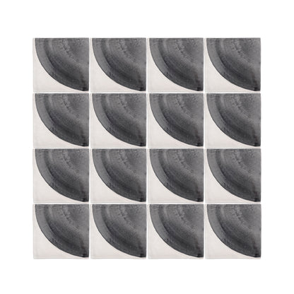 Crest Black 6x6 Hand Painted Artisan Ceramic Tile-Main Inventory-All Products,Patterns-Riad Tile