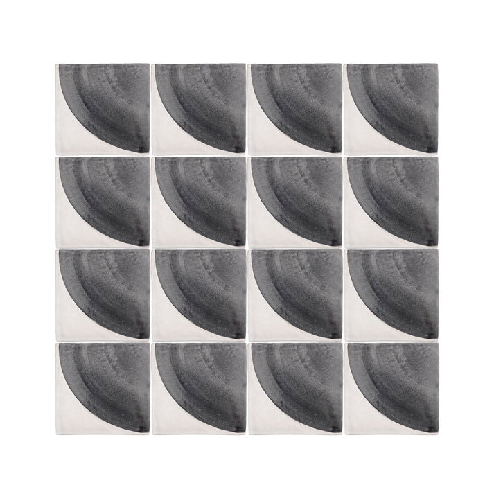 Crest Black 6x6 Hand Painted Artisan Ceramic Tile-Main Inventory-All Products,Patterns-Riad Tile