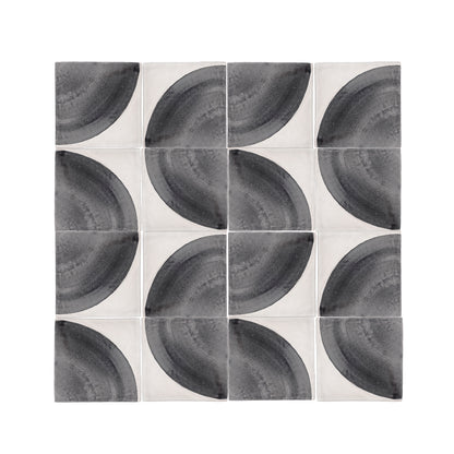Crest Black 6x6 Hand Painted Artisan Ceramic Tile-Main Inventory-All Products,Patterns-Riad Tile
