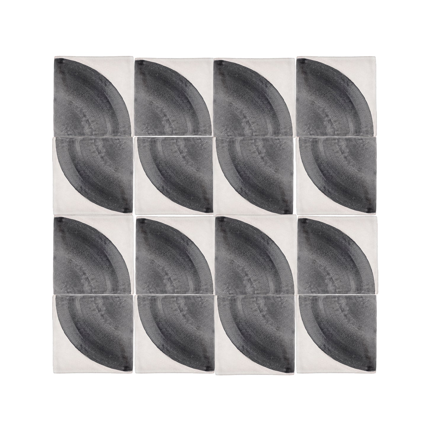 Crest Black 6x6 Hand Painted Artisan Ceramic Tile-Main Inventory-All Products,Patterns-Riad Tile