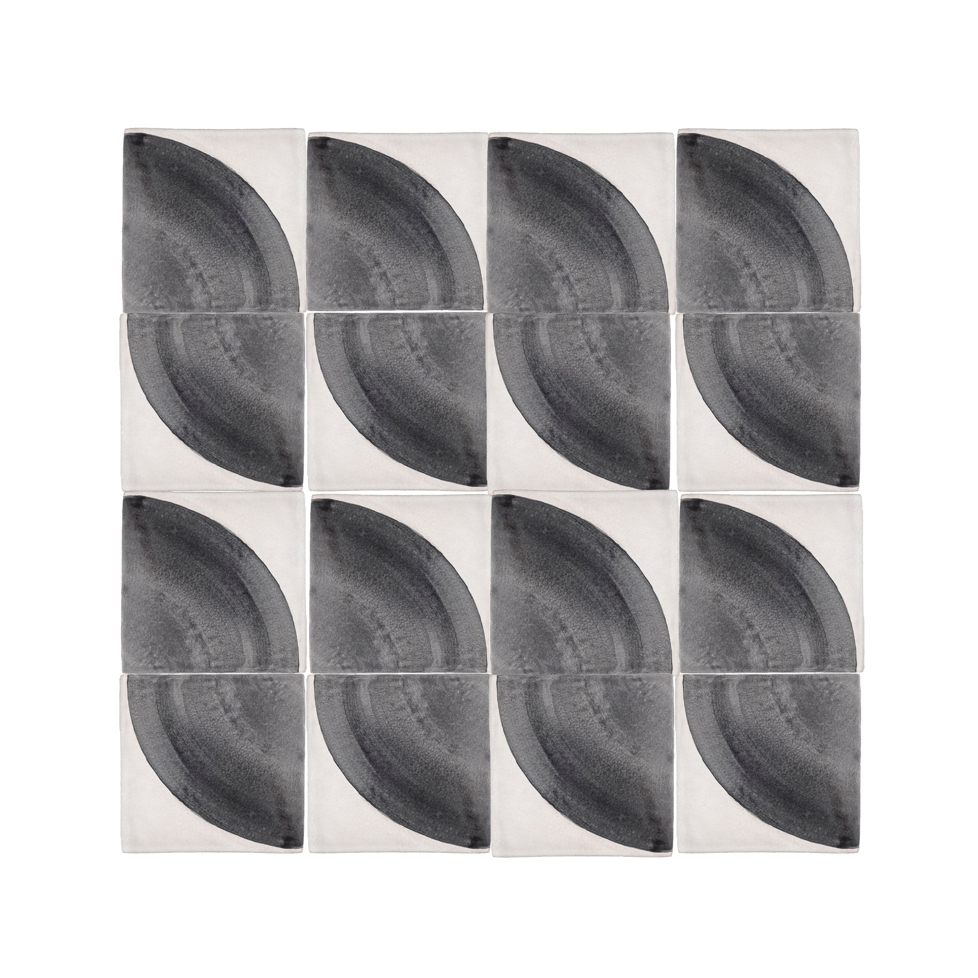 Crest Black 6x6 Hand Painted Artisan Ceramic Tile-Main Inventory-All Products,Patterns-Riad Tile